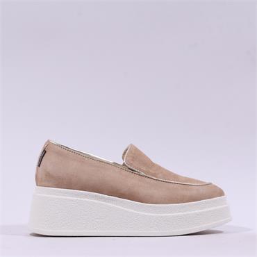 Marco Moreo Dublin Slip On Trim Wedge - Camel Suede